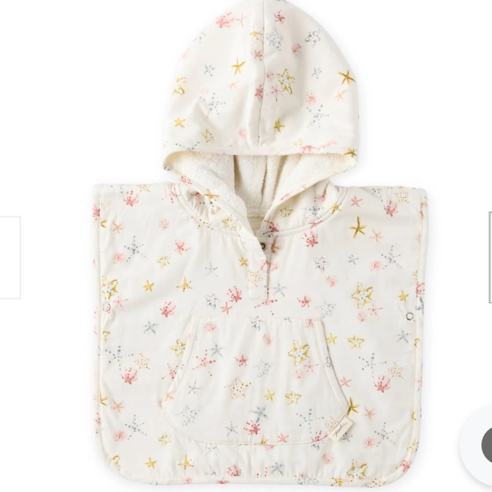 Pehr hooded baby poncho towel  with Starry Design